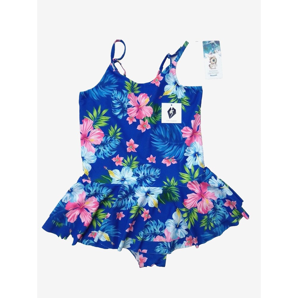 Poly Unicorn Girl's Ruffle Skirt Adjustable Straps Swim Suit Size 120